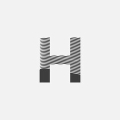 Line Stripes Letter H Logo Icon. Line stripe shape design concept.