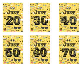 lustige Geburtstageinladungen mit smileys modern, eyecatcher, 20, 30, 40, 50, 60, 70, Geburtstagskarte Geburtstag