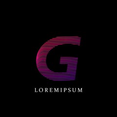 Line Stripes Letter G logo icon. Design concept line stripe shape with initial letter logo icon.