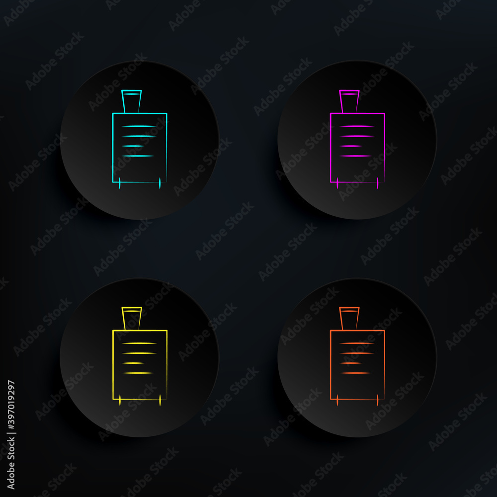 Poster suitcase dark badge color set icon. simple thin line, outline vector of travel icons for ui and ux, 