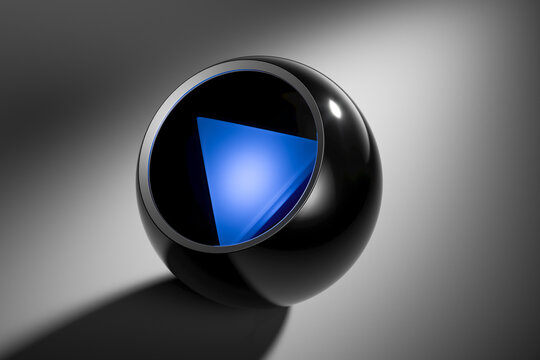 Abstract background for branding. Magic ball with prediction. High quality 3d illustration