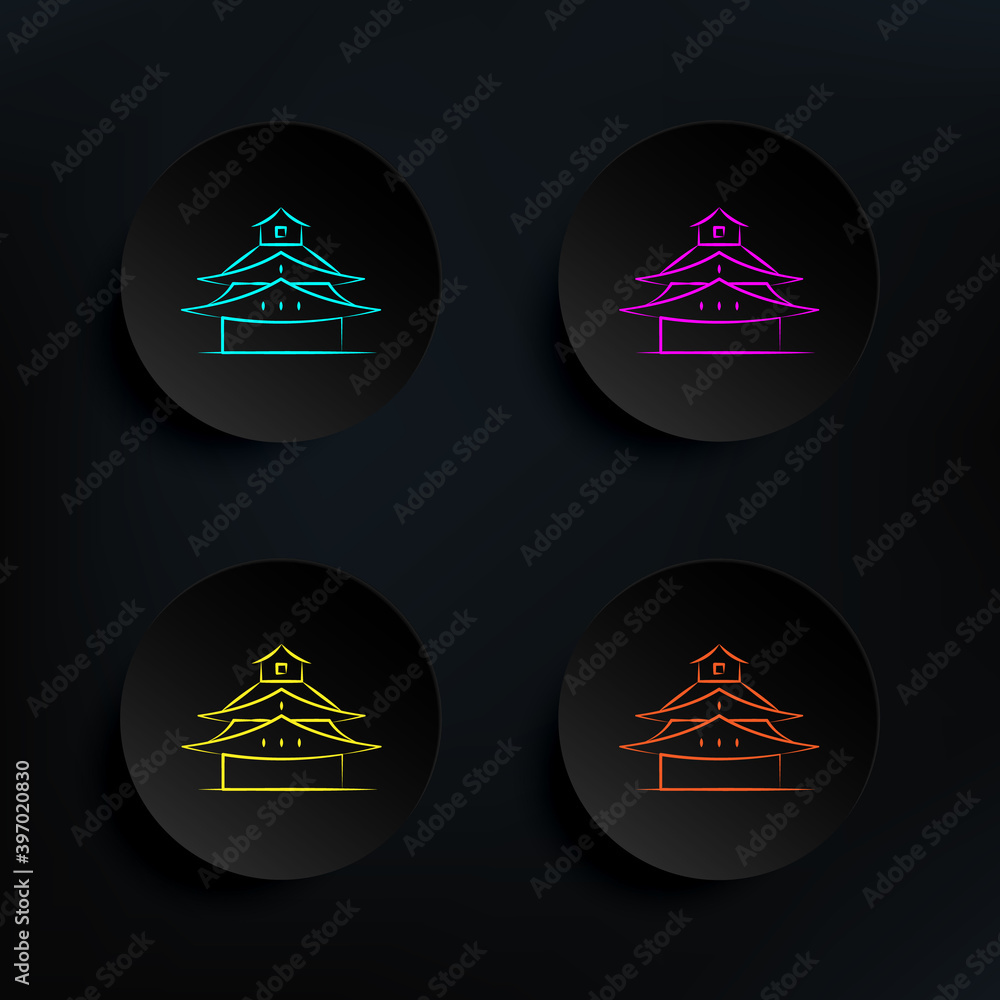 Aufkleber china dark badge color set icon. simple thin line, outline vector of travel icons for ui and ux, web