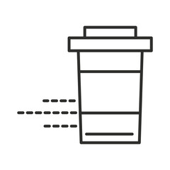 fast delivery food takeaway coffee cup line style design