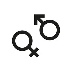 Male and female symbols. Simple vector illustration on a white background