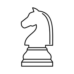 White chess knight piece on white background - 397021269