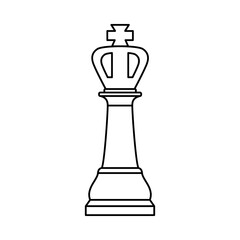 White chess King piece on white background