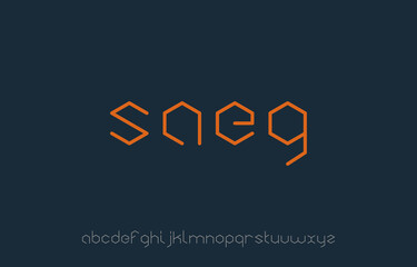 vector illustration of alphabet small letter a to z logo design in hexagon shape
