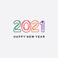 2021 new year icon vector illustration design template.Design for banner, greeting cards, brochure or print. Vector illustration. Isolated on white background.