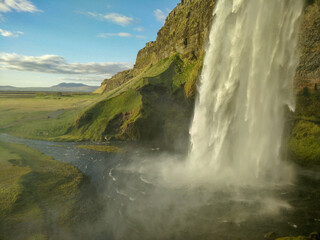 Fototapeta premium Iceland Waterfall View