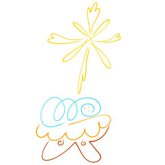 star points like a hand to the smiling newborn Savior