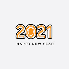 2021 new year icon vector illustration design template.Design for banner, greeting cards, brochure or print. Vector illustration. Isolated on white background.