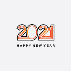 2021 new year icon vector illustration design template.Design for banner, greeting cards, brochure or print. Vector illustration. Isolated on white background.