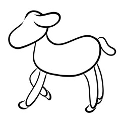 little lamb, black outline on a white background