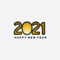 2021 new year icon vector illustration design template.Design for banner, greeting cards, brochure or print. Vector illustration. Isolated on white background.