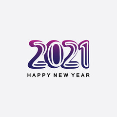 2021 new year icon vector illustration design template.Design for banner, greeting cards, brochure or print. Vector illustration. Isolated on white background.