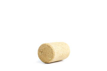 Shot of cork for bottle on isolated white background