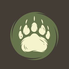 Camp bear footprint for camping and outdoor travel expedition or t-shirt print
