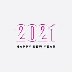 2021 new year icon vector illustration design template.Design for banner, greeting cards, brochure or print. Vector illustration. Isolated on white background.