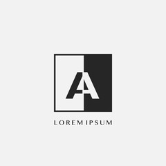 Simple Letter A Square Polygon Geometric logo.