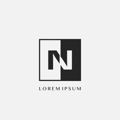 Simple Letter N Square Polygon Geometric logo.