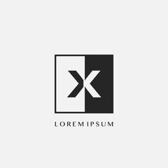 Simple Letter X Square Polygon Geometric logo.