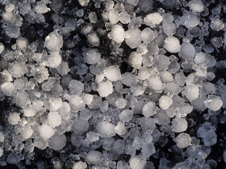 snow and ice in granules