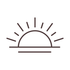 weather sunset season summer line icon style