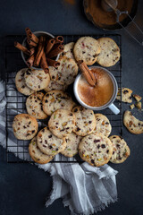 homemade Cookies with pistachios, cherry and butter