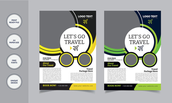 Travel Business Agency Flyer Design Cover & poster Vector Template .
