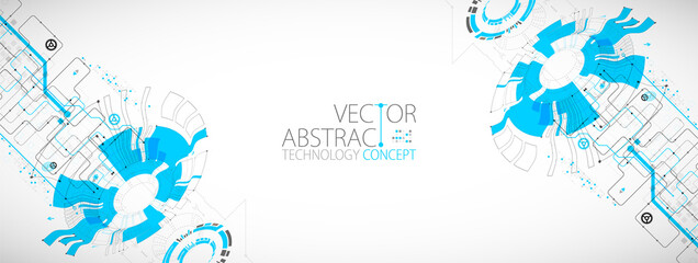 Abstract technology concept. High computer color background. Vector illustration