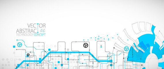 Abstract technology concept. High computer color background. Vector illustration
