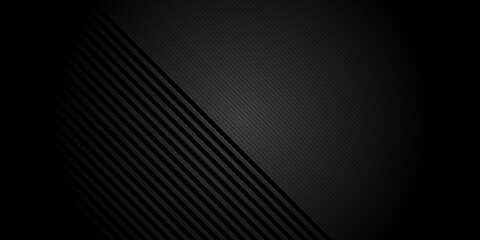 Black abstract background with metal texture and lines. Vector illustration design for business presentation, banner, cover, web, flyer, card, poster, game, texture, slide, magazine, and powerpoint.