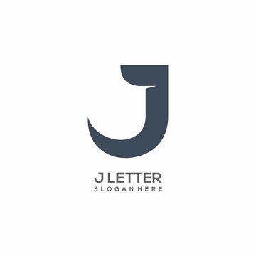 Logo Letter J Black Silhouette Vector Design