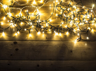 Golden christmas lights