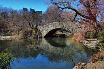 Vistas del Central Park en Manhattan, Nueva York.