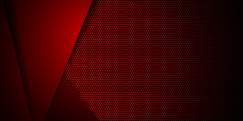 Abstract red black grey metallic overlap red light dot triangle mesh design modern luxury futuristic technology background vector illustration.
