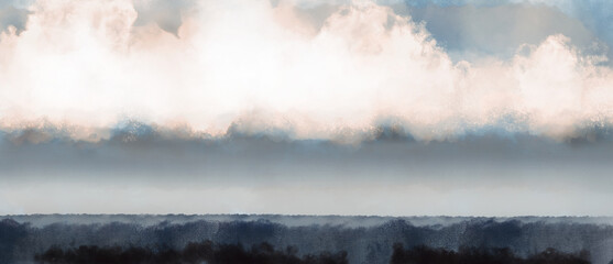 clouds in the sky. Abstract colored surface is reminiscent of clouds, sky, fog or haze in Romantic painting