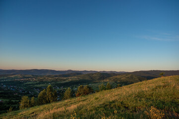 Beautiful sunrise in the Carpathian region