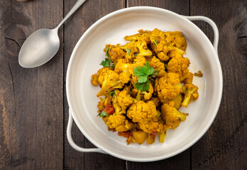 Indian style cauliflower with potatoes or aloo gobhi