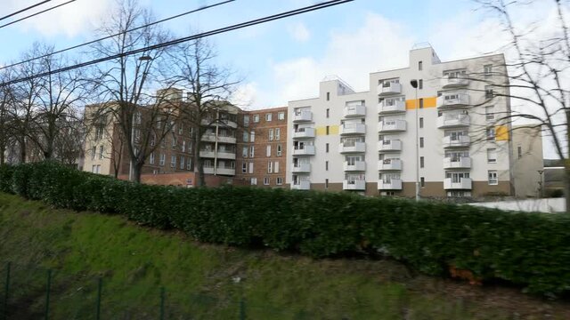 Suburban Apartment Buildings. Block of Flats. Paris Suburbs. Ile-de-France. France Europe. Spring Morning March 2020