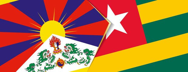 Tibet and Togo flags, two vector flags.