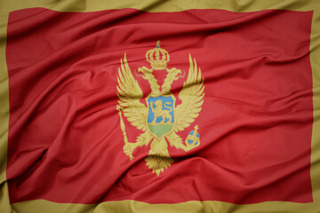 waving colorful national flag of montenegro.