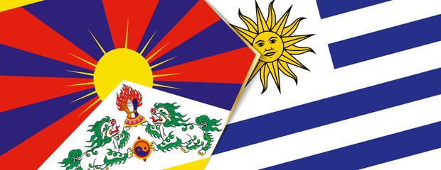 Tibet and Uruguay flags, two vector flags.