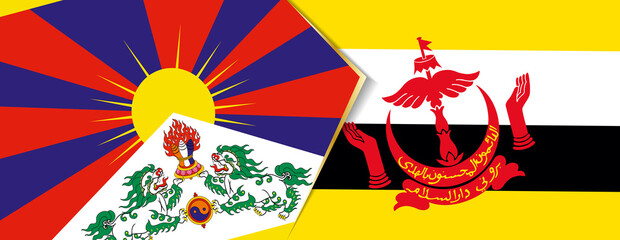 Tibet and Brunei flags, two vector flags.