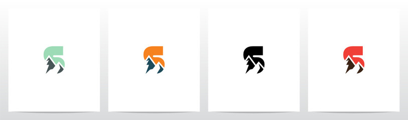 Mountain On Letter Logo Design S