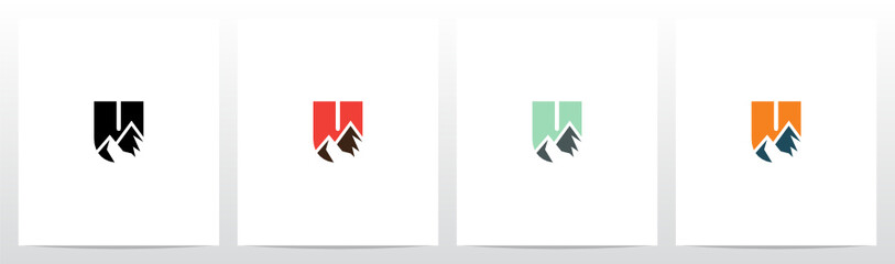Mountain On Letter Logo Design U © recehan