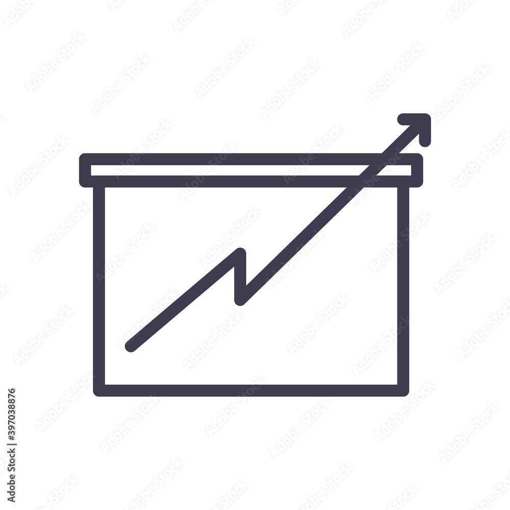 Poster increase arrow on board line style icon vector design