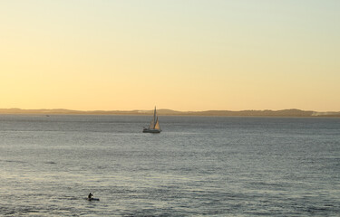 sailboat at sunset