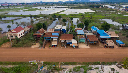 Kampong Chhnang; Kingdom of Cambodia: a picturesque floating village in the Tonle lake