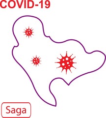 Map of Saga labeled 